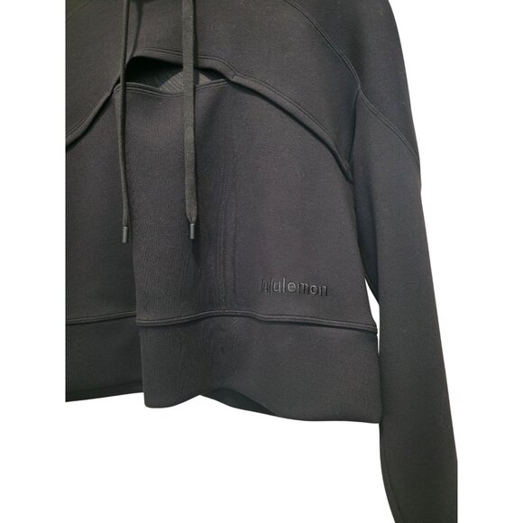 Lululemon Get Centered Crop Black Athleisure Pullover Hoodie Women's Sz 6 - Picture 7 of 9